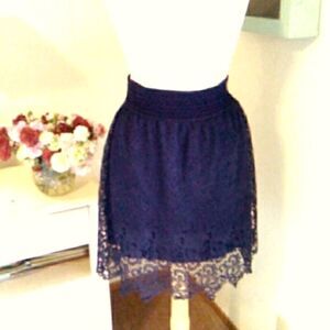 INMOD  Navy Blue Lace Skirt
